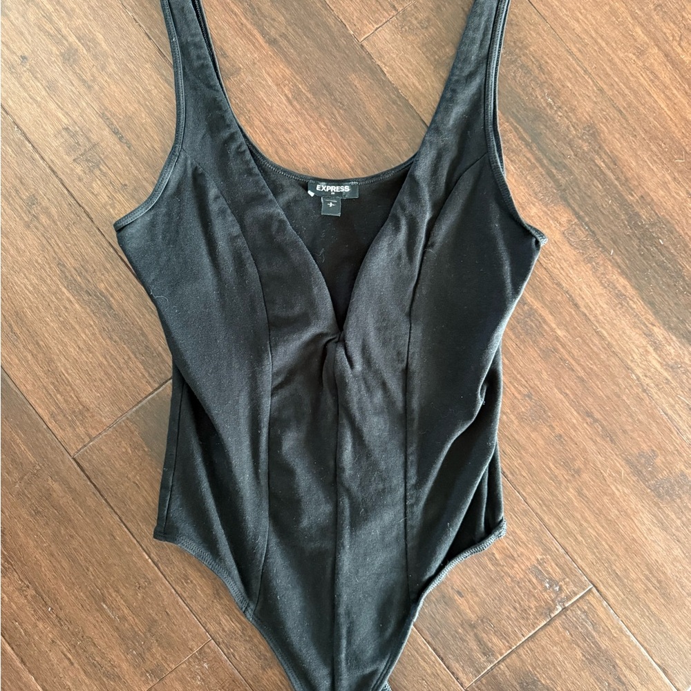 Express Elegant Black Bodysuit